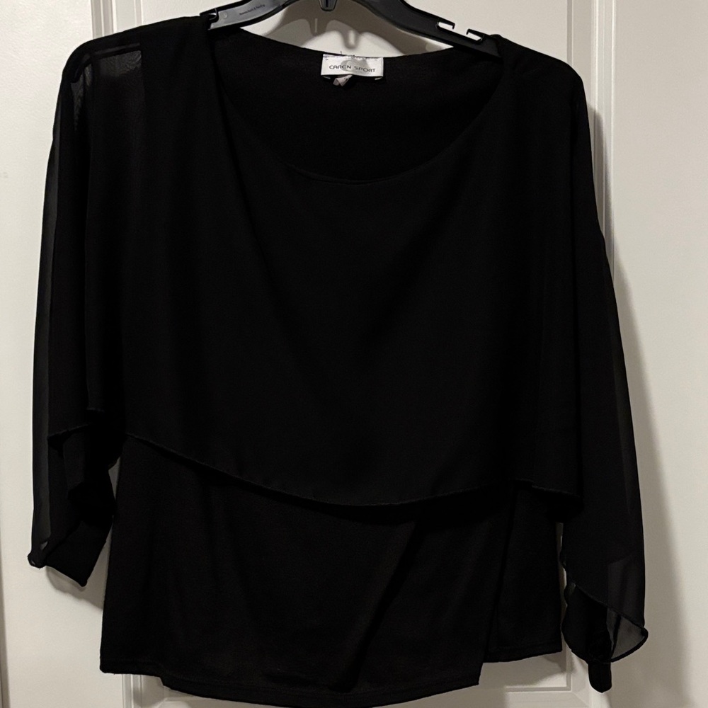 Cato Black Layered Women's Blouse